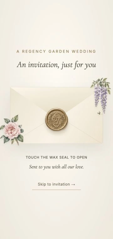 Regency Garden: wax-seal opening on a phone