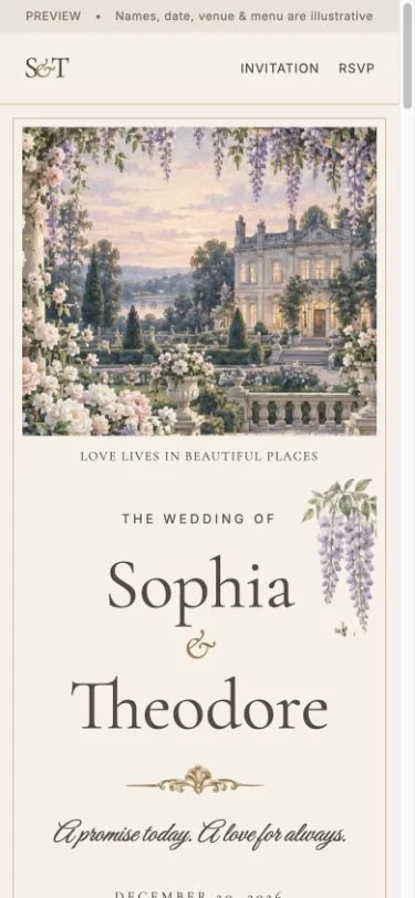 regency garden live invitation on mobile